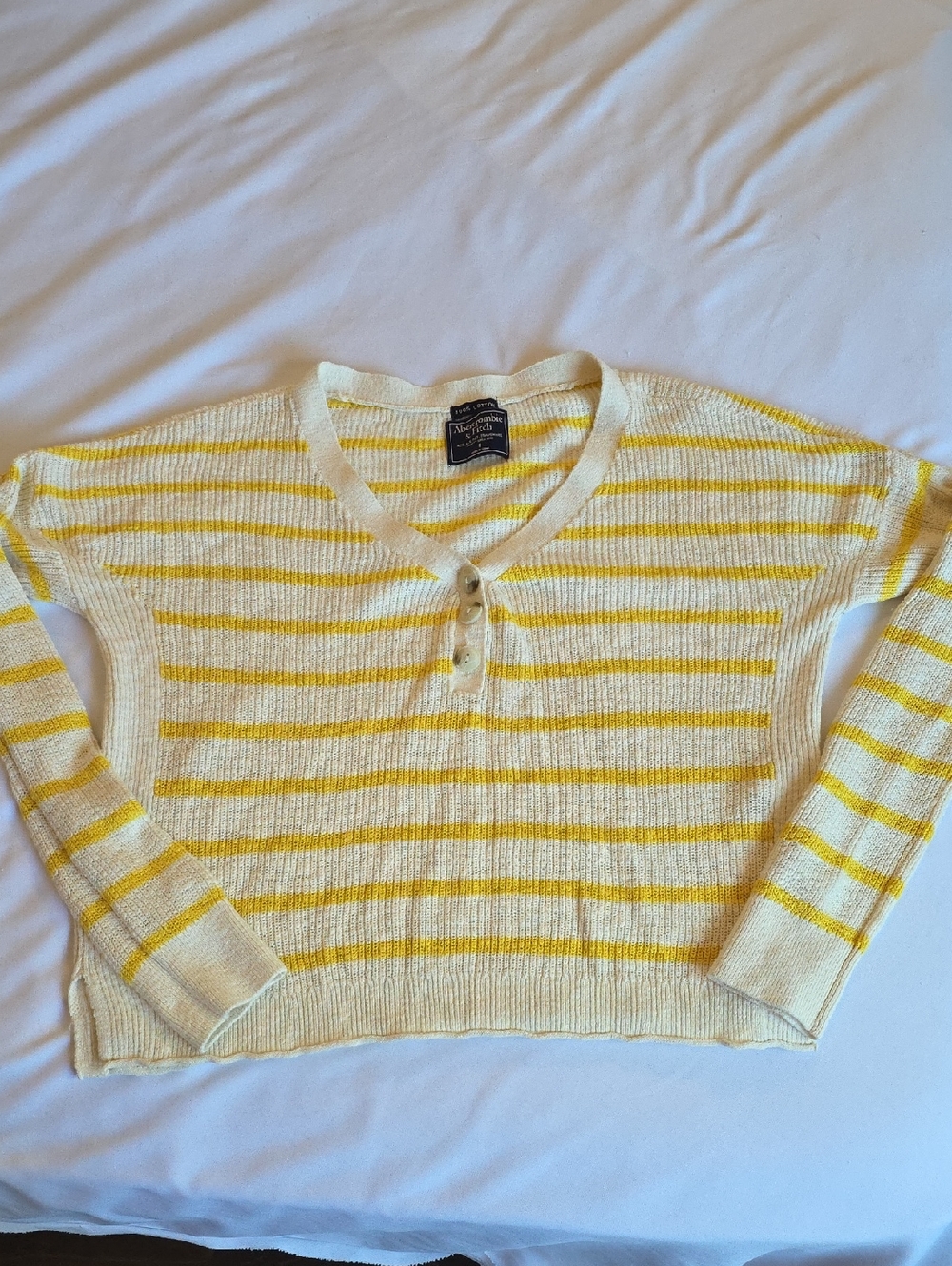 Yellow Stripe Women's Sweater Henley